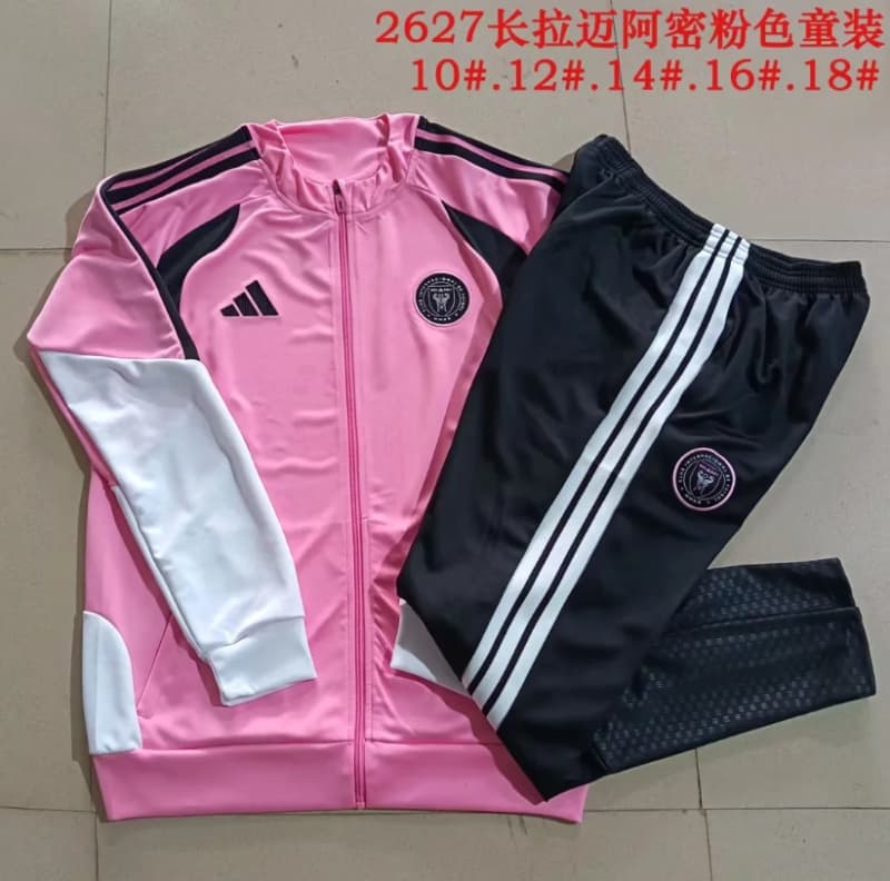 Kids AAA Quality Inter Miami 2026 Pink Soccer Tracksuit