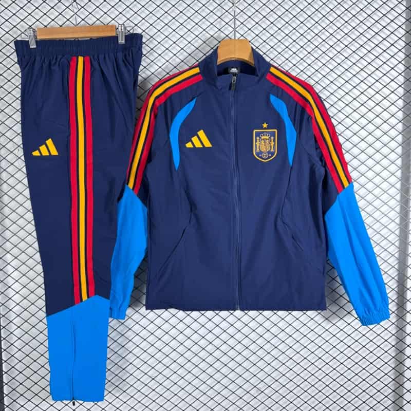 AAA Quality Spain 2026 Dark Blue Soccer Tracksuit 04