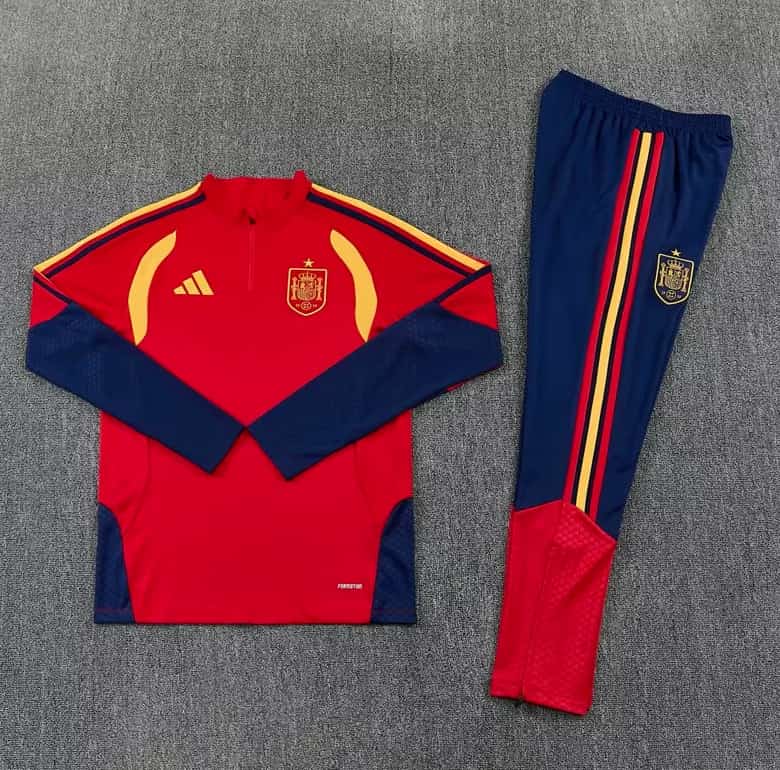 AAA Quality Spain 2026 Red Soccer Tracksuit 02