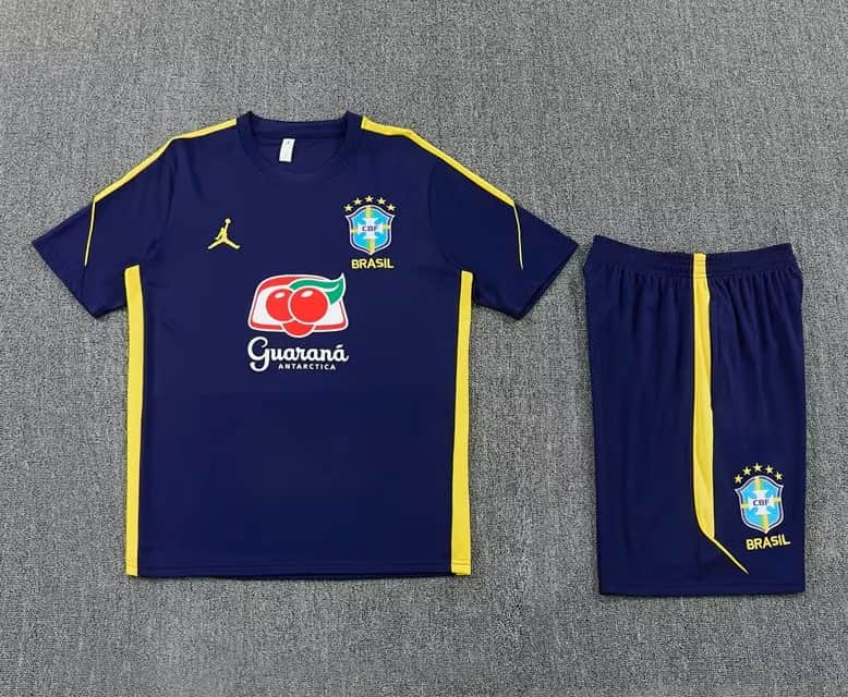 AAA Quality Brazil 2026 Dark Blue Soccer Training Sets