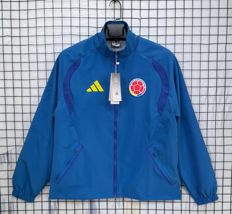 AAA Quality Colombia 2026 Blue Soccer Windbreaker