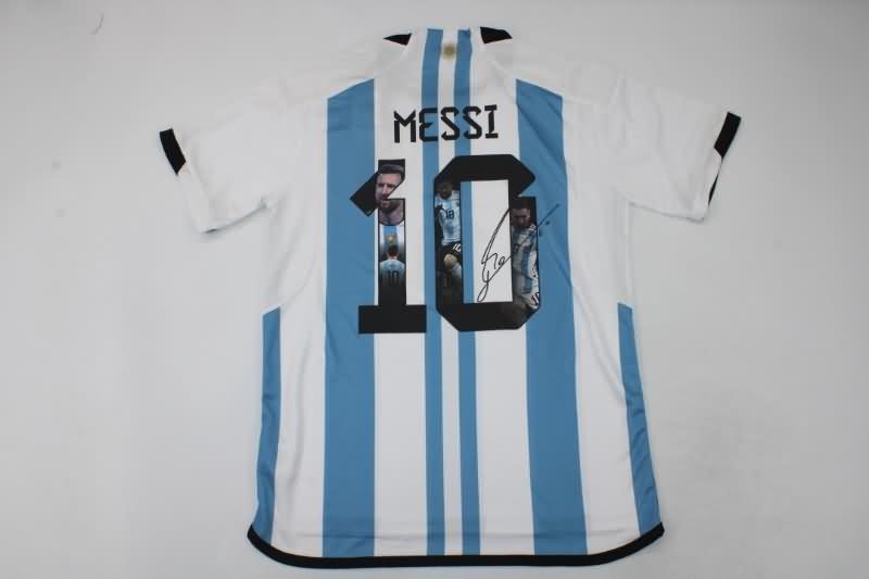 Argentina Soccer Jersey 02 World Cup Signature 3 Stars Replica 2022