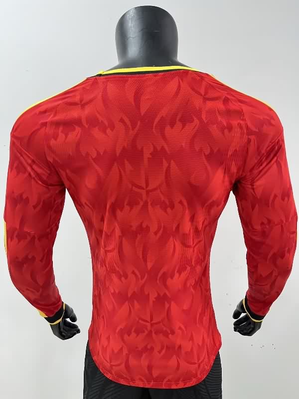 AAA Quality Belgium 2025 Home Long Sleeve Soccer Jersey (Player)