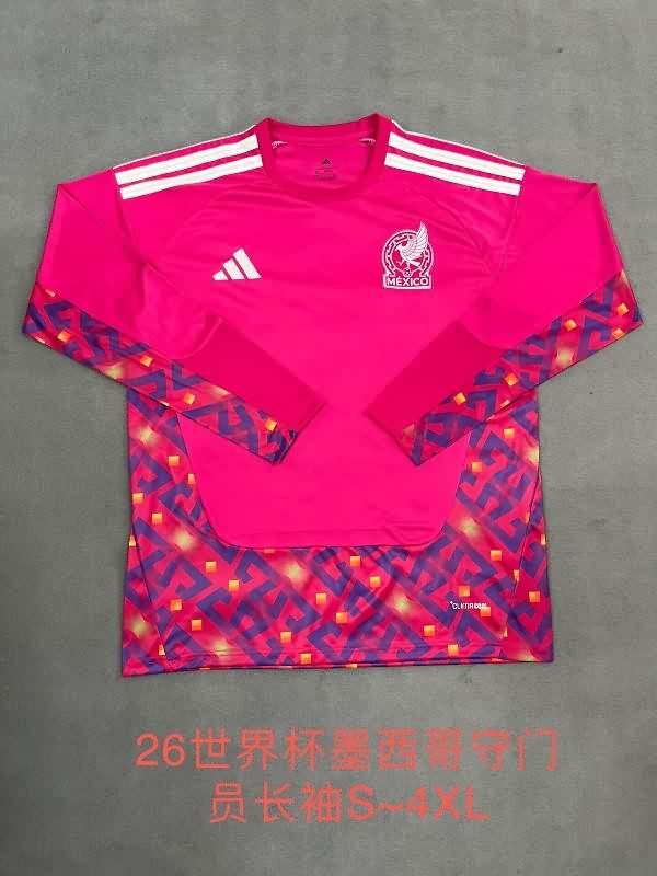 AAA Quality Mexico 2025 Goalkeeper Pink Long Sleeve Soccer Jersey AAA Quality Mexico 2025 Goalkeeper Pink Long Sleeve Soccer Jersey