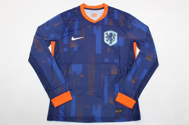 Netherlands Soccer Jersey Away Long Sleeve (Player) 2024