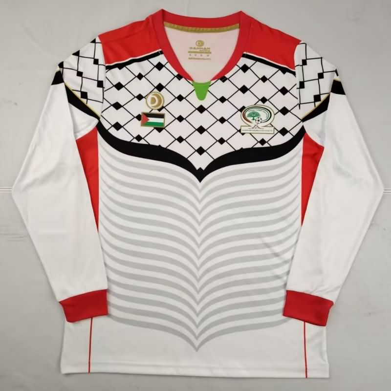 AAA Quality Palestine 2025 White Long Sleeve Soccer Jersey