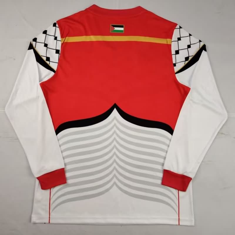 AAA Quality Palestine 2025 White Long Sleeve Soccer Jersey