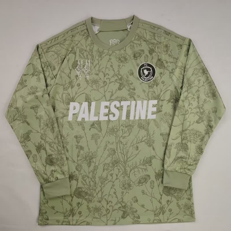 AAA Quality Palestine 2026 Light Green Long Sleeve Soccer Jersey