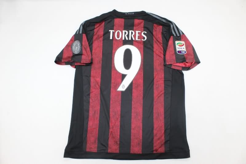 AC Milan Soccer Jersey Home Retro Replica 2015/16