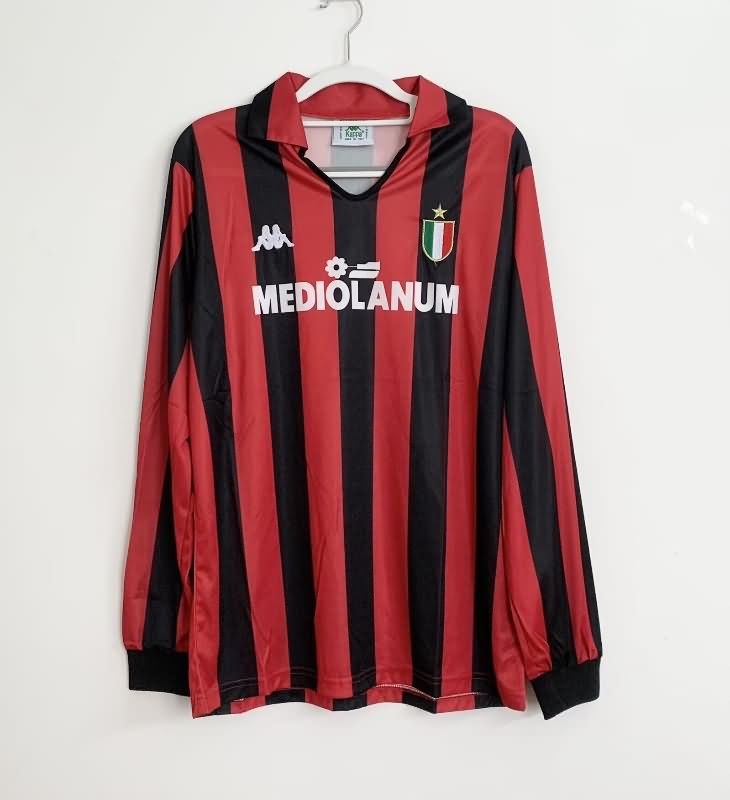 AC Milan Soccer Jersey Home Long Sleeve Retro Replica 1988/89