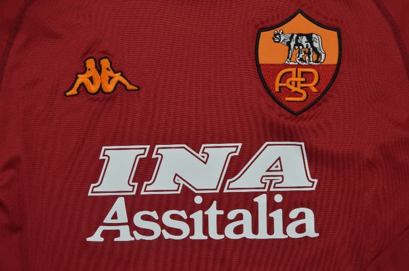 AAA Quality AS Roma 2000/01 Home Retro Long Sleeve Soccer Jersey