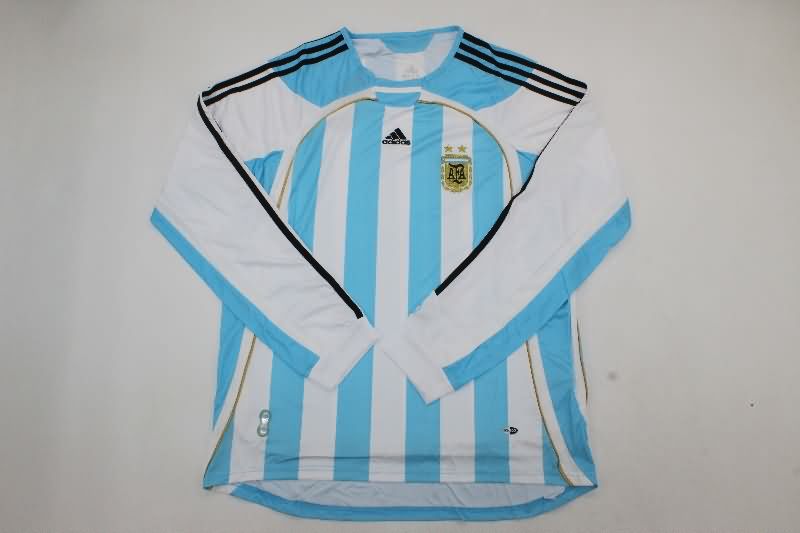 Argentina Soccer Jersey Home Long Sleeve Retro Replica 2006