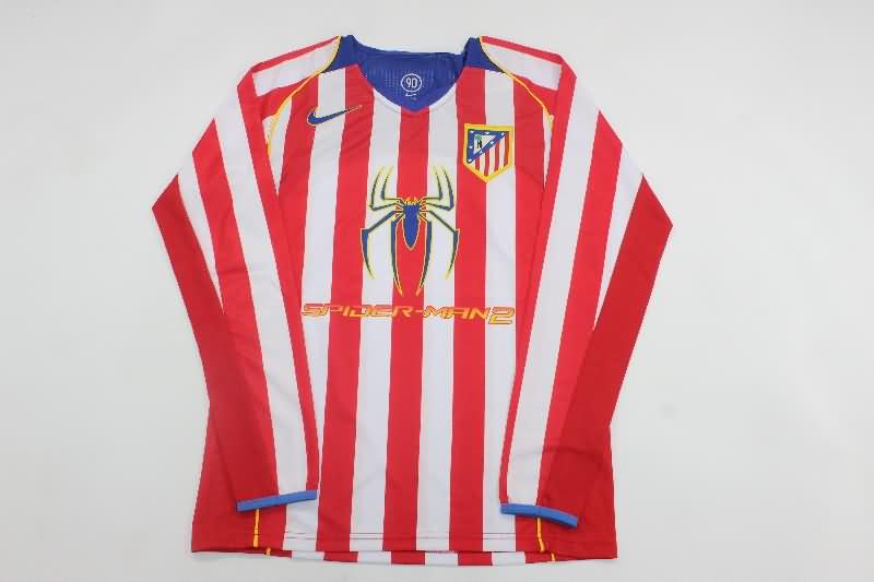 Atletico Madrid Soccer Jersey Home Long Sleeve Retro Replica 2004/05 Atletico Madrid Soccer Jersey Home Long Sleeve Retro Replica 2004/05