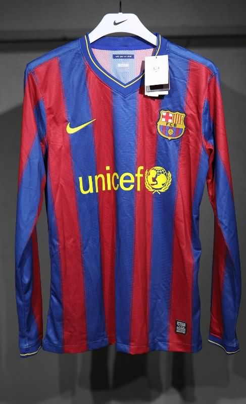 AAA Quality Barcelona 2009/10 Home Long Sleeve Retro Soccer Jersey (Player)