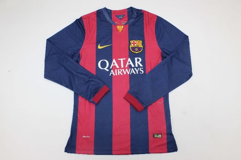 AAA Quality Barcelona 2014/15 Home Long Sleeve Retro Soccer Jersey (Player)
