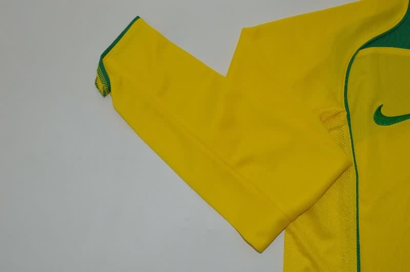 AAA Quality Brazil 2004 Home Retro Long Sleeve Soccer Jersey