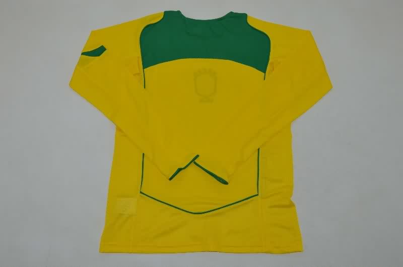AAA Quality Brazil 2004 Home Retro Long Sleeve Soccer Jersey