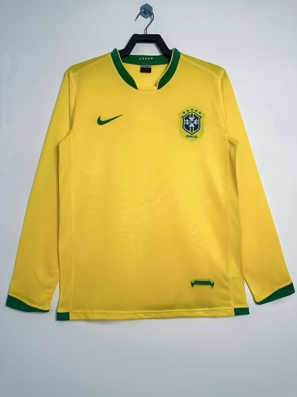 AAA Quality Brazil 2006 Home Long Sleeve Retro Soccer Jersey