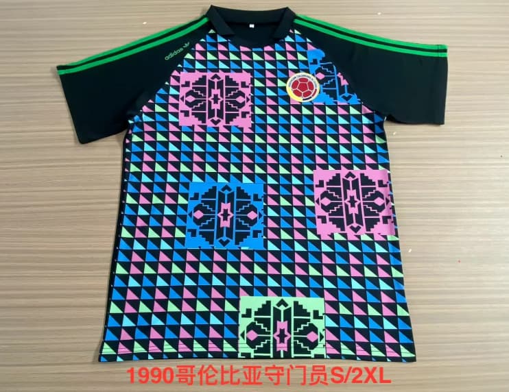 AAA Quality Colombia 1990 Goalkeeper Retro Soccer Jersey