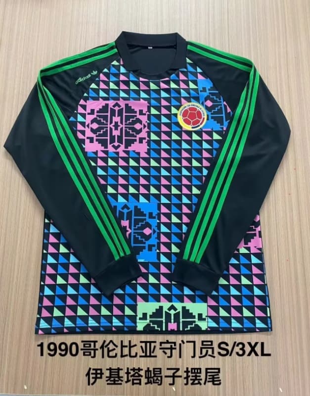 AAA Quality Colombia 1990 Goalkeeper Retro Long Sleeve Soccer Jersey