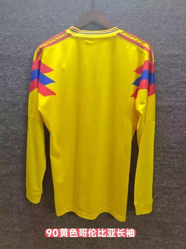 AAA Quality Colombia 1990 Home Retro Long Sleeve Soccer Jersey