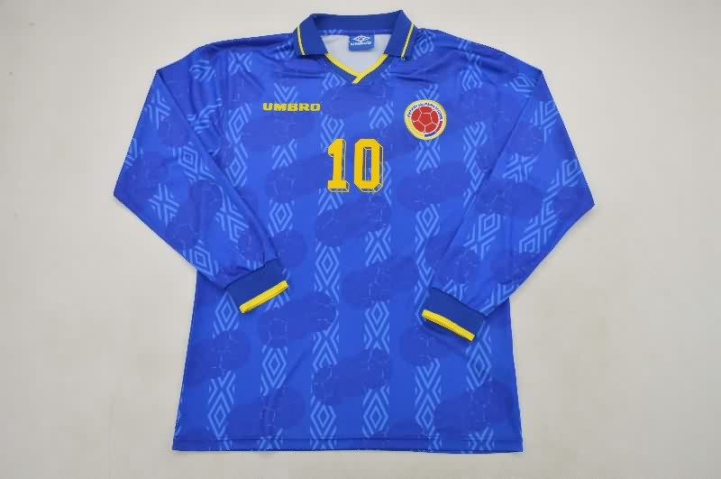 AAA Quality Colombia 1994 Away Long Sleeve Retro Soccer Jersey