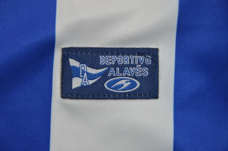 AAA Quality Deportivo Alaves 1998/99 Home Retro Long Sleeve Soccer Jersey