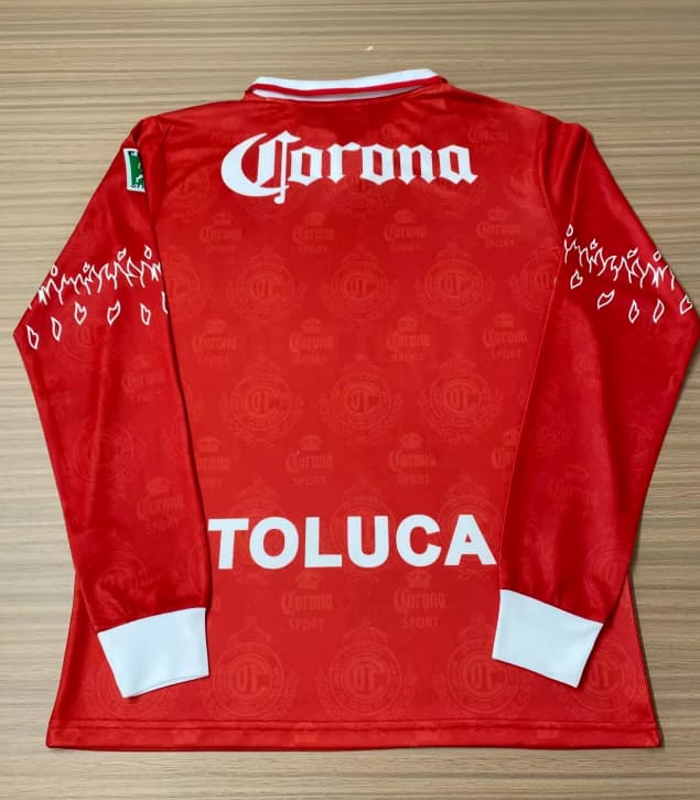 AAA Quality Deportivo Toluca 1996/97 Home Retro Long Sleeve Soccer Jersey