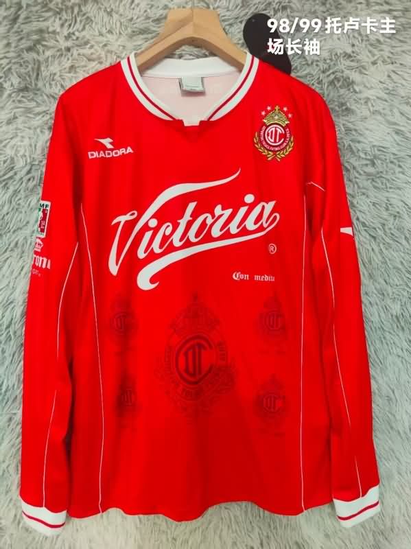 AAA Quality Deportivo Toluca 1998/99 Home Retro Long Sleeve Soccer Jersey