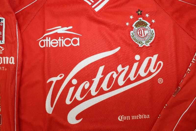AAA Quality Deportivo Toluca 1999/00 Home Retro Long Sleeve Soccer Jersey