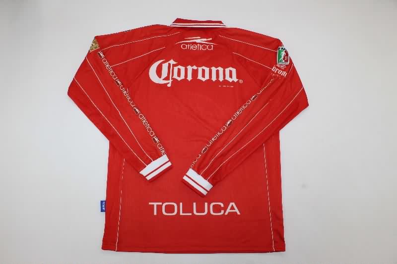 AAA Quality Deportivo Toluca 1999/00 Home Retro Long Sleeve Soccer Jersey