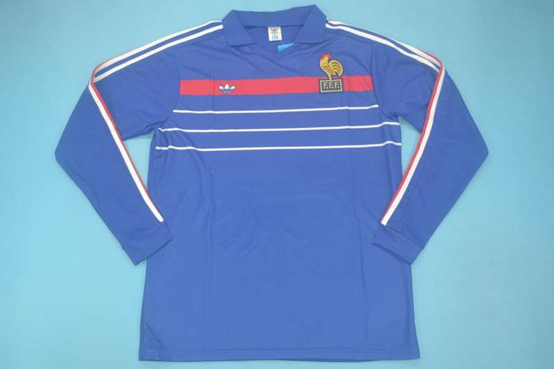 France Soccer Jersey Home Long Sleeve Retro Replica 1984 France Soccer Jersey Home Long Sleeve Retro Replica 1984
