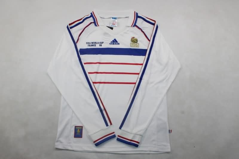 France Soccer Jersey Away Long Sleeve Retro Replica 1998 France Soccer Jersey Away Long Sleeve Retro Replica 1998