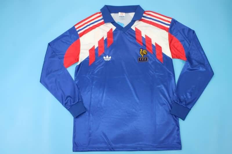 France Soccer Jersey Home Long Sleeve Retro Replica 1990/92 France Soccer Jersey Home Long Sleeve Retro Replica 1990/92