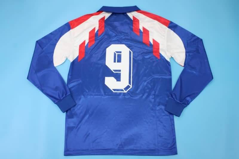 France Soccer Jersey Home Long Sleeve Retro Replica 1990/92