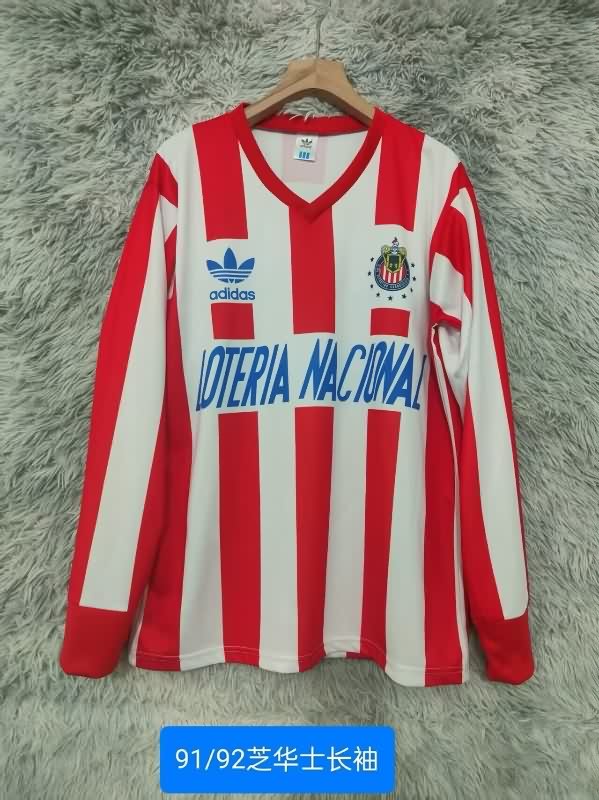 AAA Quality Guadalajara 1991/92 Home Retro Long Sleeve Soccer Jersey AAA Quality Guadalajara 1991/92 Home Retro Long Sleeve Soccer Jersey
