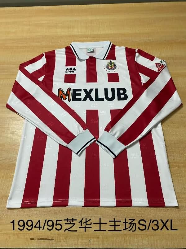 Guadalajara Soccer Jersey Home Retro Long Sleeve Replica 1994/95 Guadalajara Soccer Jersey Home Retro Long Sleeve Replica 1994/95