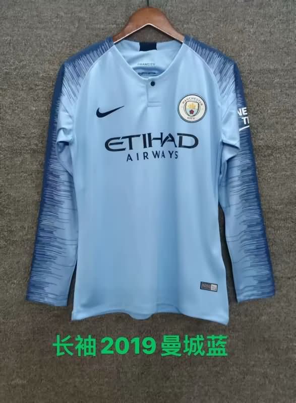 AAA Quality Manchester City 2018/19 Home Long Sleeve Retro Soccer Jersey
