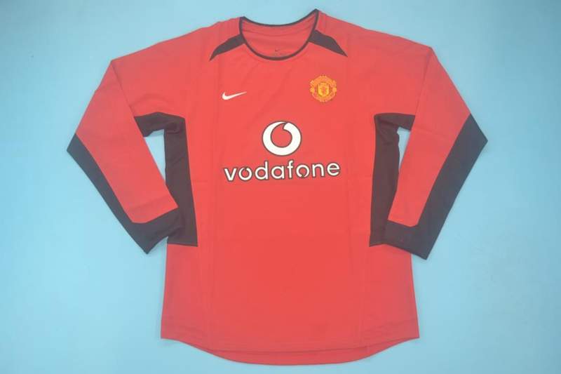 Manchester United Soccer Jersey Home Long Sleeve Retro Replica 2002/04 Manchester United Soccer Jersey Home Long Sleeve Retro Replica 2002/04