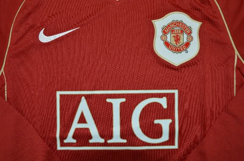 AAA Quality Manchester United 2006/07 Home Long Retro Soccer Jersey(Player)