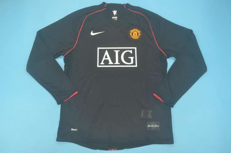 Manchester United Soccer Jersey Away LS Retro Replica 2007/08 Manchester United Soccer Jersey Away LS Retro Replica 2007/08