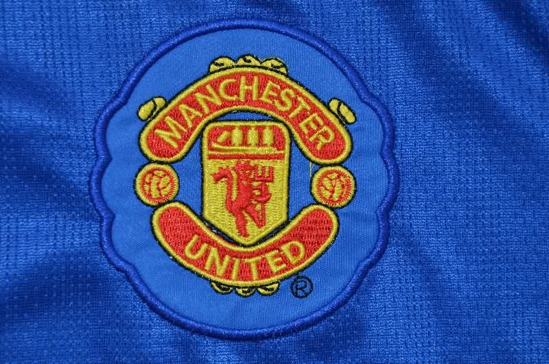 AAA Quality Manchester United 2007/08 Goalkeeper Blue LS Retro Soccer Jersey