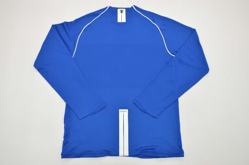 AAA Quality Manchester United 2007/08 Goalkeeper Blue LS Retro Soccer Jersey