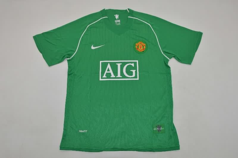 AAA Quality Manchester United 2007/08 Goalkeeper Green Retro Soccer Jersey