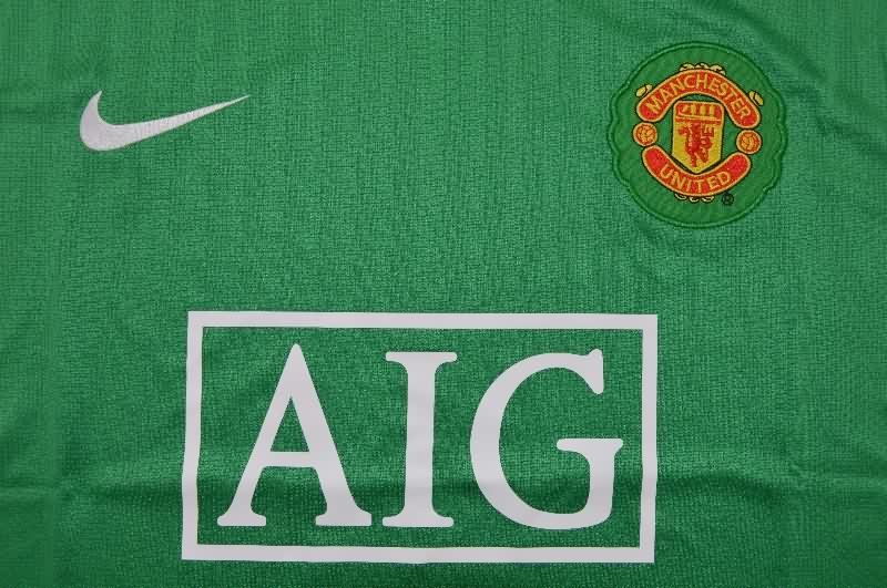 AAA Quality Manchester United 2007/08 Goalkeeper Green Retro Soccer Jersey
