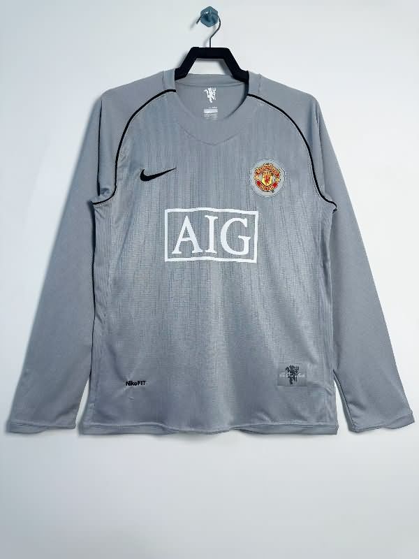 Manchester United Soccer Jersey Goalkeeper Grey LS Retro Replica 2007/08