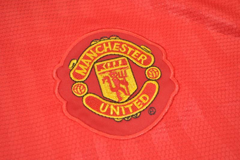 Manchester United Soccer Jersey Home L/S Retro Replica 2007/09
