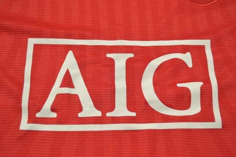 Manchester United Soccer Jersey Home L/S Retro Replica 2007/09