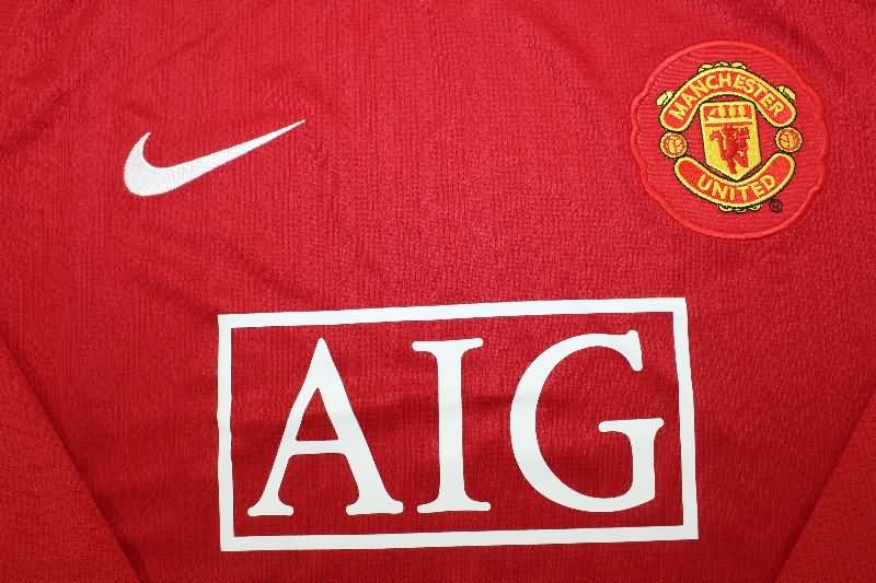 AAA Quality Manchester United 2007/09 Home Long Retro Soccer Jersey (Player)