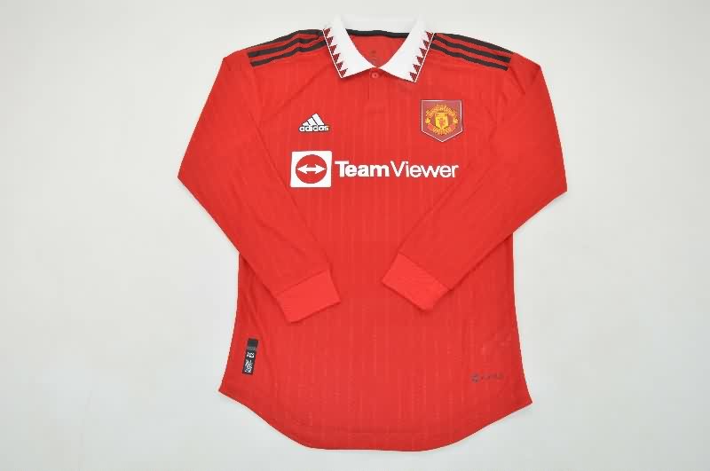 AAA Quality Manchester United 2022/23 Home Long Sleeve Retro Soccer Jersey (Player)